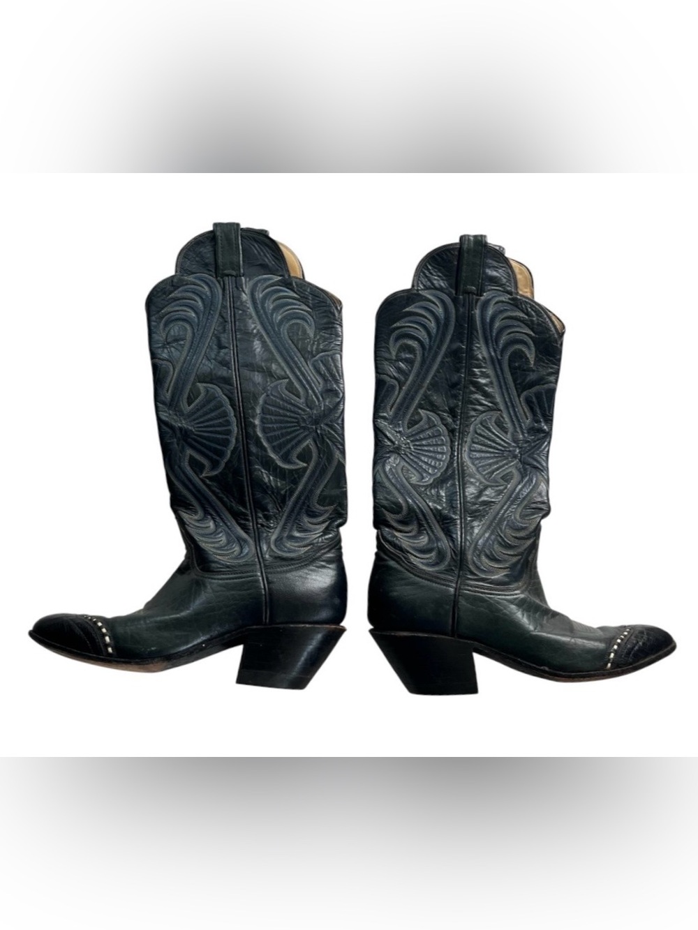 Dark Blue Leather Tony Lama Cowboy Western Boots Women’s Size 4.5
